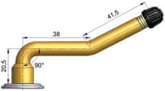 SCHRADER Dušový ventil typ Michelin – 2x zahnutý, A 20,5mm, B 38mm, C 41,5mm, uhol 90°