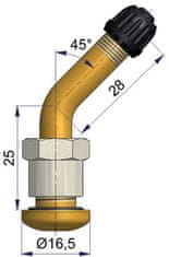 SCHRADER Bezdušový ventil V528 – diera 9,7mm, dĺžka 53mm