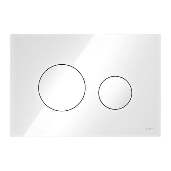 Tece TECEloop - Ovládacie tlačidlo pre WC, lesklé biele sklo 9240650