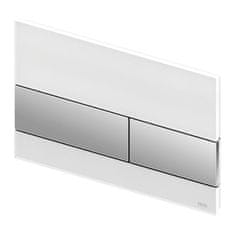 Tece TECEsquare - Ovládacie tlačidlo pre WC, biele sklo/chróm 9240802