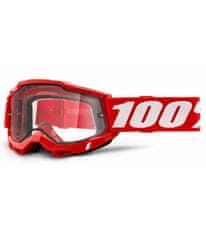 100% Accura 2 100% - USA, Enduro Moto okuliare červené - číre Dual plexi