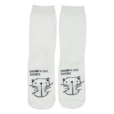AuraVia Dámske ponožky Funny cat 35-38, biele