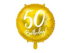 Balónik fóliový 50. narodeniny zlatý - 45cm