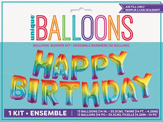 Unique Balónový banner Happy Birthday farebný 426cm