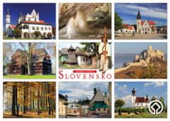 tvorme veľká pohľadnica (A5) - Slovensko, pamiatky UNESCO (vhodné pre Postcrossing, Zberatelia)