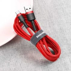 BASEUS Cafule Cable Durable Nylon Braided Wire USB / USB-C QC3.0 2A 2M black-grey (CATKLF-CG1)