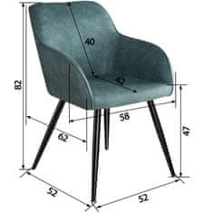 tectake 2 stoličky Marilyn Stoff - modro - čierna