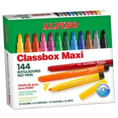 Alpino Veľké balenie 144 farebných fixiek Maxi