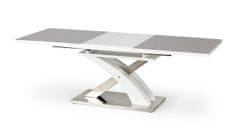 Halmar Rozkladací jedálenský stôl Sandor 2 - sivý lesk / biely lesk / nerezová