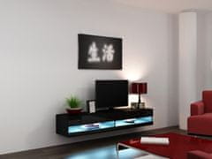 Cama meble TV stolík na stenu Vigo New 180 - čierna / čierny lesk