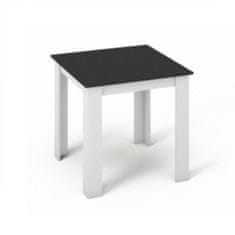 KONDELA Jedálenský stôl Kraz 80x80 cm - biela / čierna