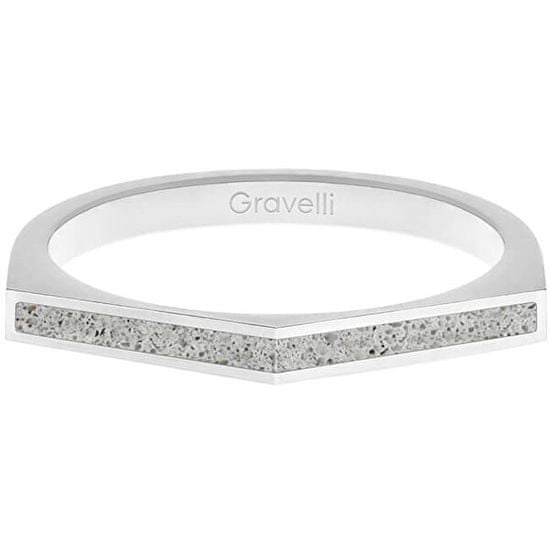 Gravelli Oceľový prsteň s betónom Two Side oceľová / sivá GJRWSSG122