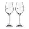 Dva Silhouette poháre na biele víno s brúsom a krištálikmi