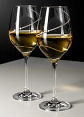 Diamante Dva Silhouette poháre na biele víno s brúsom a krištálikmi