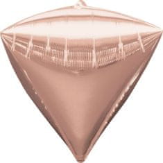 Amscan Fóliový balón diamant ružovo-zlatý 40cm