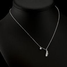 Silvego Decentný náhrdelník pierko s kryštálmi Swarovski MW11173S
