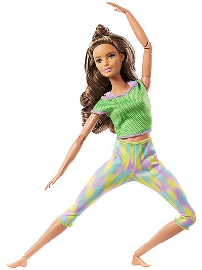 Mattel Barbie V pohybe hnedovláska v zelenom tope FTG80