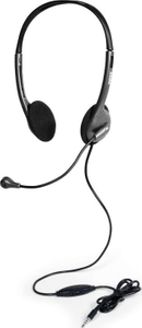 moderné slúchadlá port connect headset stereo s mikrofónom na ramienku vhodná pre konferencie a volanie pripojiteľná káblom v dĺžke 1,2 m osadená 27mm meničmi z pvc a abs plastu nastaviteľná čelenka