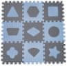BabyDan Hracia podložka puzzle Geometrické tvary, blue 90x90 cm