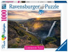 Ravensburger Puzzle 167388 Škandinávia Vodopád Haifoss, Island 1000 dielikov