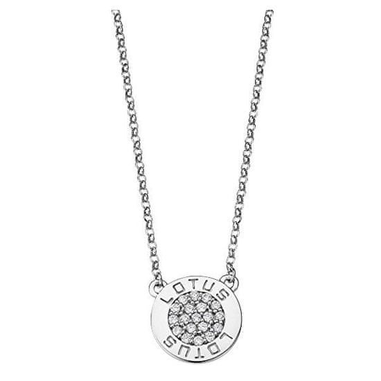 Lotus Silver Trblietavý strieborný náhrdelník s čírymi zirkónmi pre ženy LP1252-1 / 1