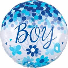Amscan Fóliový balón Jumbo s konfetami Boy 71cm