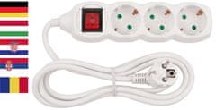 Strend Pro Cable GERMAN socket Strend Pro DG-803BK 1,50 m, 3 sockets, HU, RO, SRB, CRO + switch