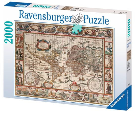 Ravensburger Puzzle 166336 Mapa sveta 2000 dielikov