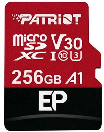 Patriot microSDXC 256GB V30 A1 Class 10 U3 + adaptér (PEF256GEP31MCX)