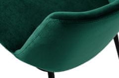 KINGHOME Stolička DIEGO zelená - velúr, podstavec čiernozlatý