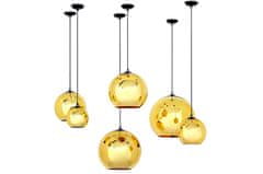 KINGHOME BOLLA UP GOLD 20 závesná lampa, zlatá - metalizované sklo"