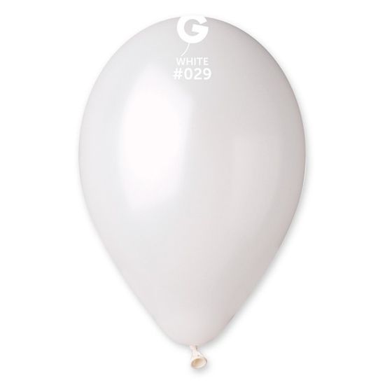 Gemar Balóny metalické biele 30cm 100ks