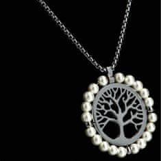 Delami Dámsky náhrdelník z chirurgickej ocele Strom života s umelými perlami, striebro