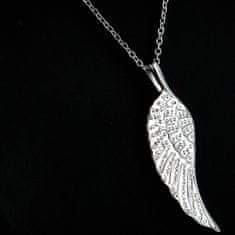 Delami Dámsky náhrdelník z chirurgickej ocele Anjel s krídlami, strieborný