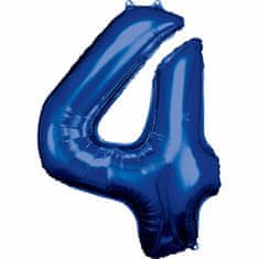 Amscan Fóliový balón číslo 4 modrý 86cm