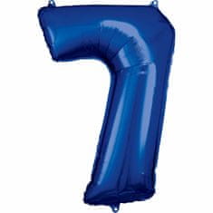 Amscan Fóliový balón číslo 7 modrý 86cm