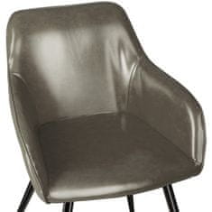 tectake 4 stoličky z umelej kože Marilyn - tmavo šedá-čierna