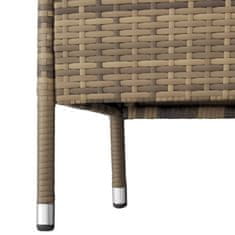 tectake Záhradná lavica z umelého ratanu so stolíkom - prírodné/tmavě šedá
