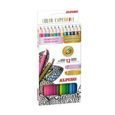 Alpino Balenie 12 ceruziek prémiových pastelových a metalických farieb