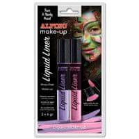 Alpino MakeUp farba na tvár Liquid Liner 2ks / 6 gr, ružová a fialová