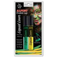 Alpino MakeUp farba na tvár Liquid Liner 2ks / 6 gr, žltá a zelená