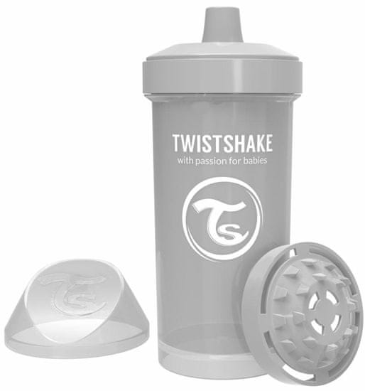 Twistshake Fľaša pre deti 360 ml 12+ m Pastelovo sivá