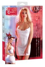 Red Corner erotické biele mini šaty Minikleid Kette - M
