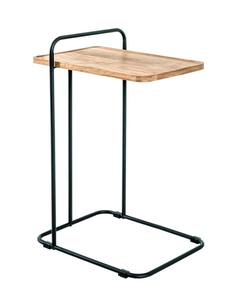 Mørtens Furniture Odkladací stolík Everit, 73 cm, čierna / dub
