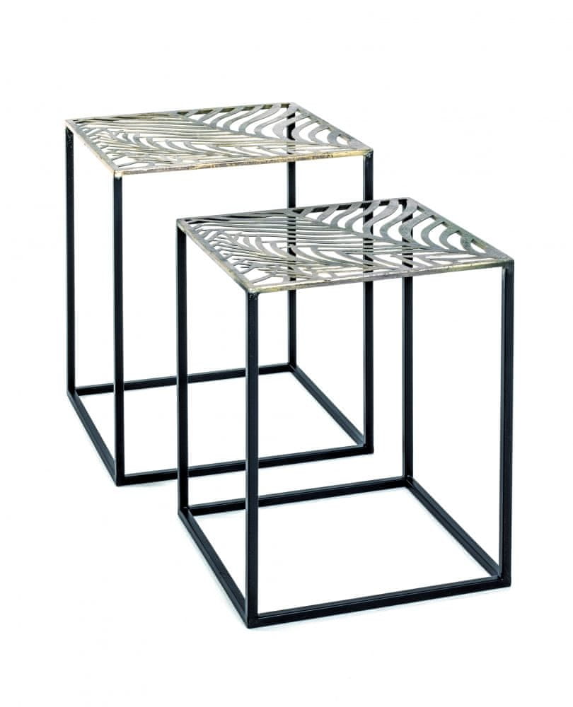 Mørtens Furniture Odkladací stolík Evelina (SADA 2 ks), 50 cm, čierna