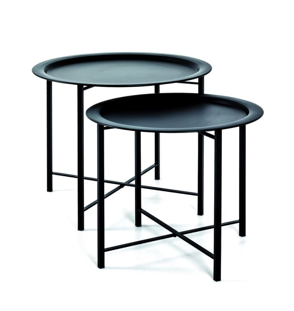 Mørtens Furniture Odkladací stolík Nordic (SADA 2 ks), 49 cm, čierna