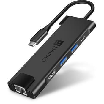Connect IT Multi5in1 USB-C húb, 5v1 (USB-C, 2 × USB-A, HDMI, RJ45), externý CHU-8020-AN, antracitový