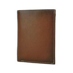 VegaLM Pánska kožená peňaženka, ručne tieňovaná v hnedej farbe