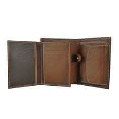 VegaLM Pánska kožená peňaženka, ručne tieňovaná v hnedej farbe