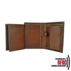 VegaLM RFID Pánska kožená peňaženka z pravej kože v hnedej farbe